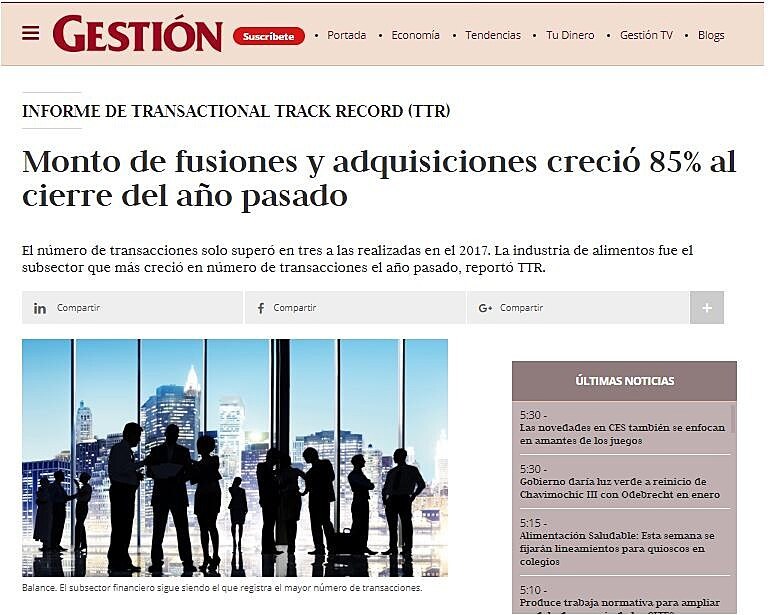 Monto de fusiones y adquisiciones creci 85% al cierre del ao pasado